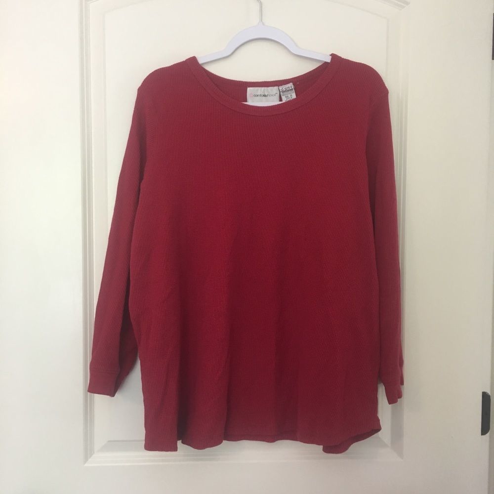 Vntg comfortchoice Red Waffle Tee